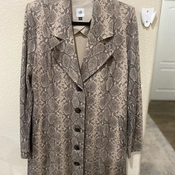 CAbi Beige and Black Snake Print Jacket - Picture 2 of 6